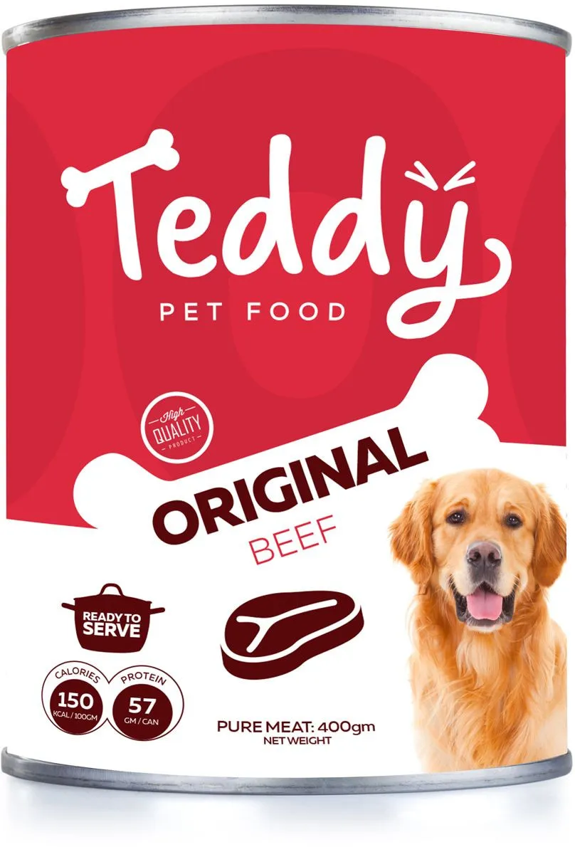 Teddy Original Dog Wet Food Beef 400 gm