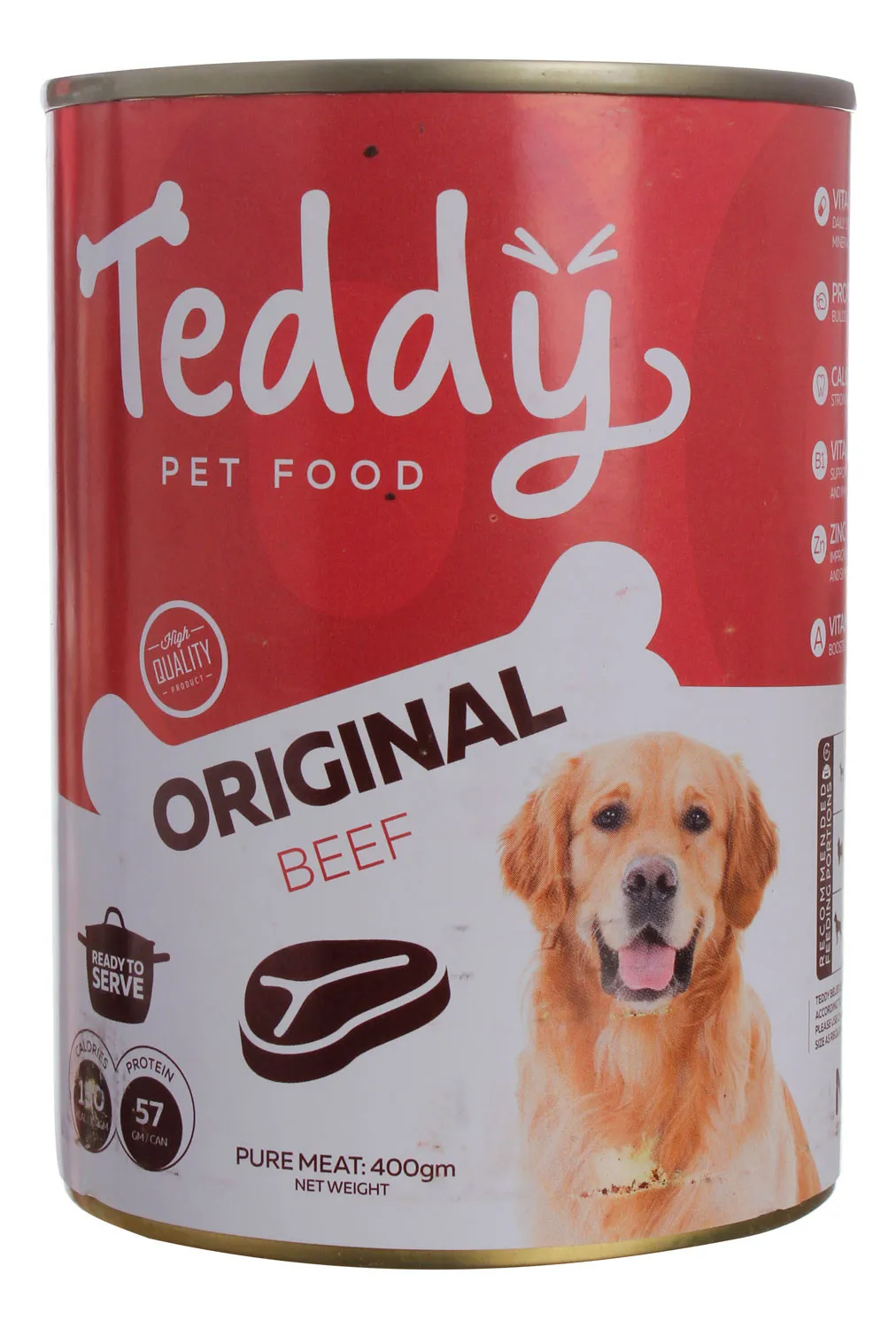 Teddy Original Dog Wet Food Beef 400 gm