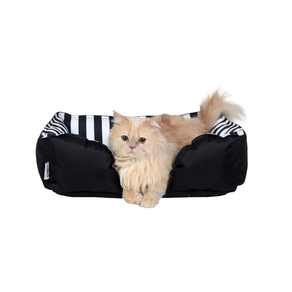Ariika Mike Pet Bed Black Stripes - Small