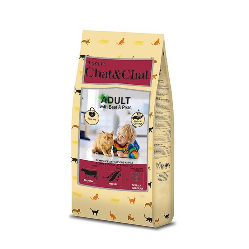 Chat & Chat Adult Cat Food With Beef & Peas 900 gm edit